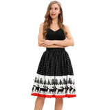 skirt women's ladies Christmas print knee-length skirt stretch high waist wild Christmas party sexy skirt - Livefree