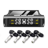 Smart Car TPMS Tire Pressure Monitoring System Solar Power Digital TMPS LCD Display USB Auto Security Alarm Tire Pressure Sensor - Livefree