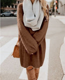 Plush Pullover Long Sweater Women Yellow Black Pink Christmas Sweater Dress Autumn Winter Jersey Jumper Robe Pull Femme - Livefree