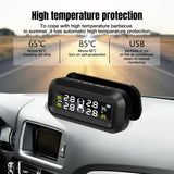 Smart Car TPMS Tire Pressure Monitoring System Solar Power Digital TMPS LCD Display USB Auto Security Alarm Tire Pressure Sensor - Livefree