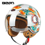 Capacete BEON 110B Motorcycle Scooter Helmet beon open face 3/4 motorbike jet vintage retro helmets Casco ECE Certification - Livefree