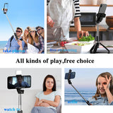 Selfie Stick Wireless Bluetooth Compatible Foldable Mini Tripod For Phone With Fill Light Shutter Remote Control For IOS Android - Livefree