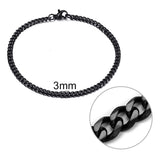 Jiayiqi 3-11 mm Men Chain Bracelet Stainless Steel Curb Cuban Link Chain Bangle for Male Women Hiphop Trendy Wrist Jewelry Gift - Livefree