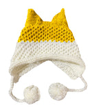 BomHCS Cute Fox Ears Beanie Winter Warm 100% Handmade Knit Hat - Livefree