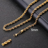 Vnox Cuban Chain Necklace for Men Women, Basic Punk Stainless Steel Curb Link Chain Chokers,Vintage Gold Tone Solid Metal Collar - Livefree
