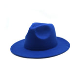 Autumn Winter Womens Felt Hat Fedoras Big Brim Hats For Women British Style Vintage Church Hats Lady Flat Brim White jazz cap - Livefree