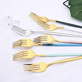 36Pcs White Gold Dinnerware Cutlery Set Knife Dessert Fork Coffee Spoon Flatware Stainless Steel Silverware Party Tableware Set - Livefree