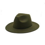 Autumn Winter Womens Felt Hat Fedoras Big Brim Hats For Women British Style Vintage Church Hats Lady Flat Brim White jazz cap - Livefree