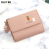 cute wallet coin purse for girls lady's card bag wallet multifunctional rabbit and carrot coin purse - Livefree