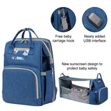 USB Diaper Bags Backpack Foldable Sunscreen Baby Bed Crib Bag Large Capacity Insulation Nursing Stroller Bag With Changing Mat - Livefree