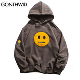 GONTHWID Zipper Pocket Smile Face Patchwork Fleece Hoodies Sweatshirts Streetwear Mens Hip Hop Casual Pullover Hooded Male Tops - Livefree