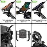 Deelife Mobile Phone Holder Motorcycle Smartphone Support for Moto Motor Motorbike Handlebar Mount Stand with Wireless Charger - Livefree