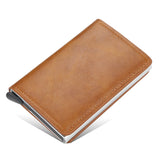 New Men women smart wallet Credit Bank card holder fashion purse Aluminum alloy Business Casual Mini wallet Brand PU Purse - Livefree
