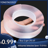 Monster Tape Waterproof  Wall Stickers Reusable Heat Resistant Bathroom Home Decoration Tapes Transparent Double Sided Nano Tape - Livefree