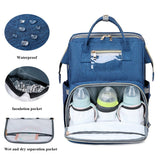 USB Diaper Bags Backpack Foldable Sunscreen Baby Bed Crib Bag Large Capacity Insulation Nursing Stroller Bag With Changing Mat - Livefree