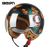 Capacete BEON 110B Motorcycle Scooter Helmet beon open face 3/4 motorbike jet vintage retro helmets Casco ECE Certification - Livefree