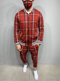 New Men Set Tracksuit Men Sportsuits Gentlemen Set Zipper jacket suit Long Sleeve stripe Coat+Pants Gyms Casual Sportswear Suit - Livefree