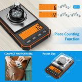 0.001g Electronic Digital Scale Portable Mini Scale Precision Professional Pocket Scale Milligram 50g Calibration Weights - Livefree