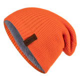 New Unisex Letter Beanie Hat Leisure Add Fur Lined Winter Hats For Men Women Keep Warm Knitted Hat Fashion Solid Ski Bonnet Cap - Livefree