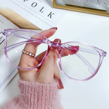 Transparent Computer Glasses Frame Women Men Anti Blue Light Round Eyewear Blocking Glasses Optical Spectacle Eyeglass - Livefree
