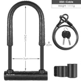 WEST BIKING Bicycle U Lock MTB Road Bike Padlock 2 Keys Anti-theft Safety Motorcycle Scooter Cycling Lock Bicycle Accessories - Livefree