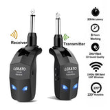 Lekato Wireless Guitar System 2.4Ghz Guitar Transmitter Receiver For Electric Guitar Wireless Transmitter Built-In Rechargeable - Livefree