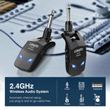 Lekato Wireless Guitar System 2.4Ghz Guitar Transmitter Receiver For Electric Guitar Wireless Transmitter Built-In Rechargeable - Livefree