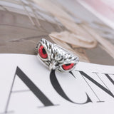 NEW Retro Cute Simple Design Owl Ring Multicolor Eyes Silver Color Men Women Engagement Wedding Rings Jewelry Gifts Resizable - Livefree