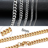 Vnox Cuban Chain Necklace for Men Women, Basic Punk Stainless Steel Curb Link Chain Chokers,Vintage Gold Tone Solid Metal Collar - Livefree