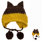 BomHCS Cute Fox Ears Beanie Winter Warm 100% Handmade Knit Hat - Livefree