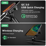 Deelife Mobile Phone Holder Motorcycle Smartphone Support for Moto Motor Motorbike Handlebar Mount Stand with Wireless Charger - Livefree