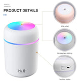 Portable 300ml Electric Air Humidifier Aroma Oil Diffuser USB Cool Mist Sprayer with Colorful Night Light for Home Car - Livefree