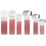 36Pcs White Gold Dinnerware Cutlery Set Knife Dessert Fork Coffee Spoon Flatware Stainless Steel Silverware Party Tableware Set - Livefree