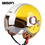 Capacete BEON 110B Motorcycle Scooter Helmet beon open face 3/4 motorbike jet vintage retro helmets Casco ECE Certification - Livefree