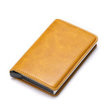 Customized Wallet 2022 Credit Card Holder Men Wallet RFID Aluminium Box Bank Card Holder Vintage Leather Wallet with Money Clips - Livefree