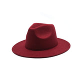Autumn Winter Womens Felt Hat Fedoras Big Brim Hats For Women British Style Vintage Church Hats Lady Flat Brim White jazz cap - Livefree