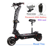 FLJ 7000W E Scooter with Dual engines 72V Electric scooter Road tire led pedal best Top Speed electrico skate board kickscooter - Livefree