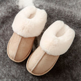 JIANBUDAN Plush warm Home flat slippers Lightweight soft comfortable winter slippers Women's cotton shoes Indoor plush slippers - Livefree