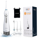 Oral Irrigator USB Rechargeable Water Flosser Portable Dental Water Jet 300ML Water Tank Waterproof Teeth Cleaner - Livefree