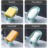 2PCS Suction Cup Soap dish For bathroom Shower Portable Leaf Soap Holder Plastic Sponge Tray For Kitchen Bathroom accessories - Livefree