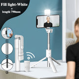 Selfie Stick Wireless Bluetooth Compatible Foldable Mini Tripod For Phone With Fill Light Shutter Remote Control For IOS Android - Livefree