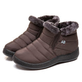 Women Boots Fashion Waterproof Snow Boots For Winter Shoes Women Casual Lightweight Ankle Botas Mujer Warm Winter Boots Black - Livefree