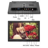 Podofo 10.1" Inch Car Monitor With HDMI VGA for TV & Computer Display LCD Color Screen Car Backup Camera & Home Security System