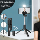 Selfie Stick Wireless Bluetooth Compatible Foldable Mini Tripod For Phone With Fill Light Shutter Remote Control For IOS Android - Livefree