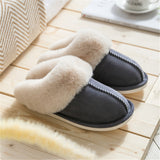 JIANBUDAN Plush warm Home flat slippers Lightweight soft comfortable winter slippers Women's cotton shoes Indoor plush slippers - Livefree