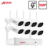 ANRAN 5MP Video Surveillance Kit Audio Camera Wireless NVR Kit Security Camera System 1920P Outdoor Waterproof Security Camera