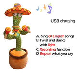 Lovely Talking Toy Dancing Cactus Doll Speak Talk Sound Record Repeat Toy Kawaii Cactus Toys Children Kids Education Toy Gift - Livefree
