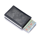 New Men women smart wallet Credit Bank card holder fashion purse Aluminum alloy Business Casual Mini wallet Brand PU Purse - Livefree