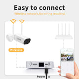 Zoohi Wireless Mini NVR 3MP Wifi Camera Set Surveillance Video System Sound Record Home Outdoor Security Camera System