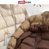 LAPPSTER Men Harajuku Colorful Bubble Coat Winter Jacket 2022 Mens Streetwear Hip Hop Parka Korean Black Clothes Puffer Jackets - Livefree